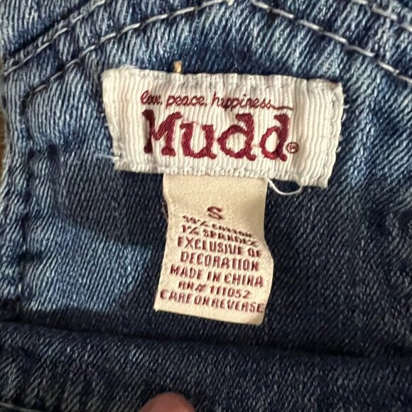 Vintage Mudd Denim Shortall's With Distressed Details   Size S - Picture 2 of 7